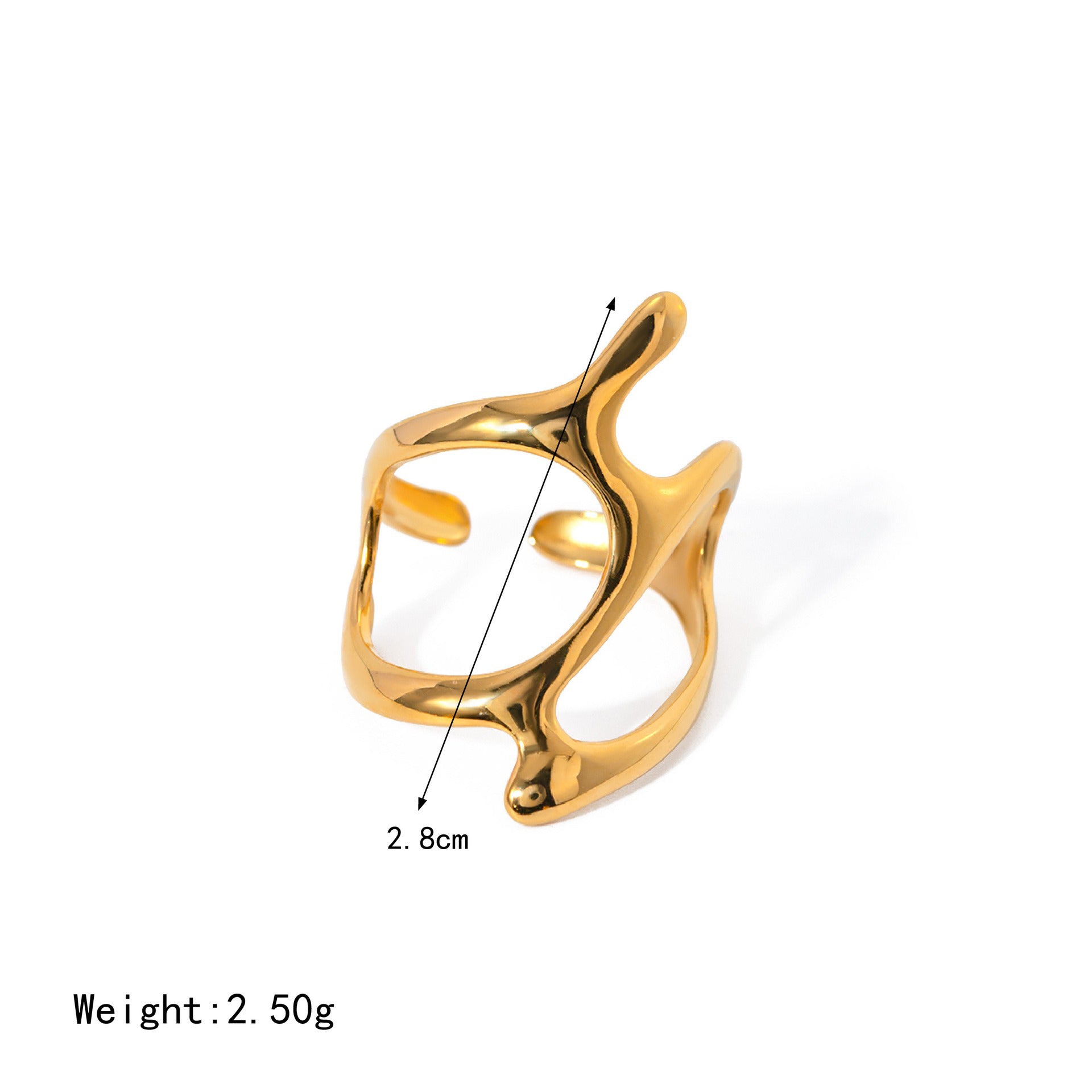 Kaze Luxury Modern Geometric Ring Collection | 18K Gold Ring in 9 Distinct Styles Style G-10