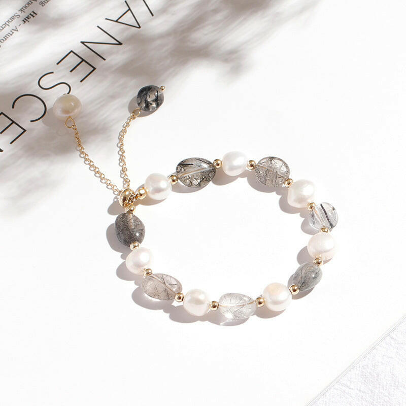Kaze Korean-Style Crystal Slider Bracelet | Natural Pearl Adjustable Bracelet in 11 Styles 9 Style