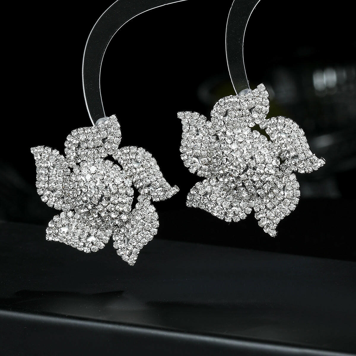 Kaze Bold Floral Alloy Statement Earrings | Oversized Flower Earrings in Gold &amp; Silver