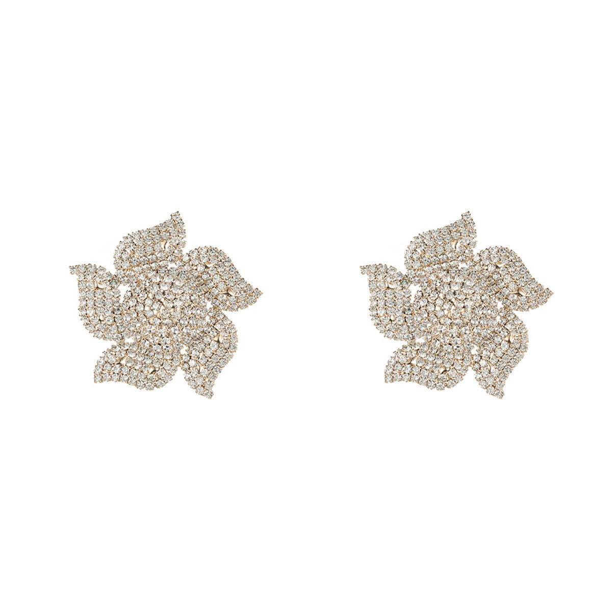 Kaze Bold Floral Alloy Statement Earrings | Oversized Flower Earrings in Gold &amp; Silver Gold