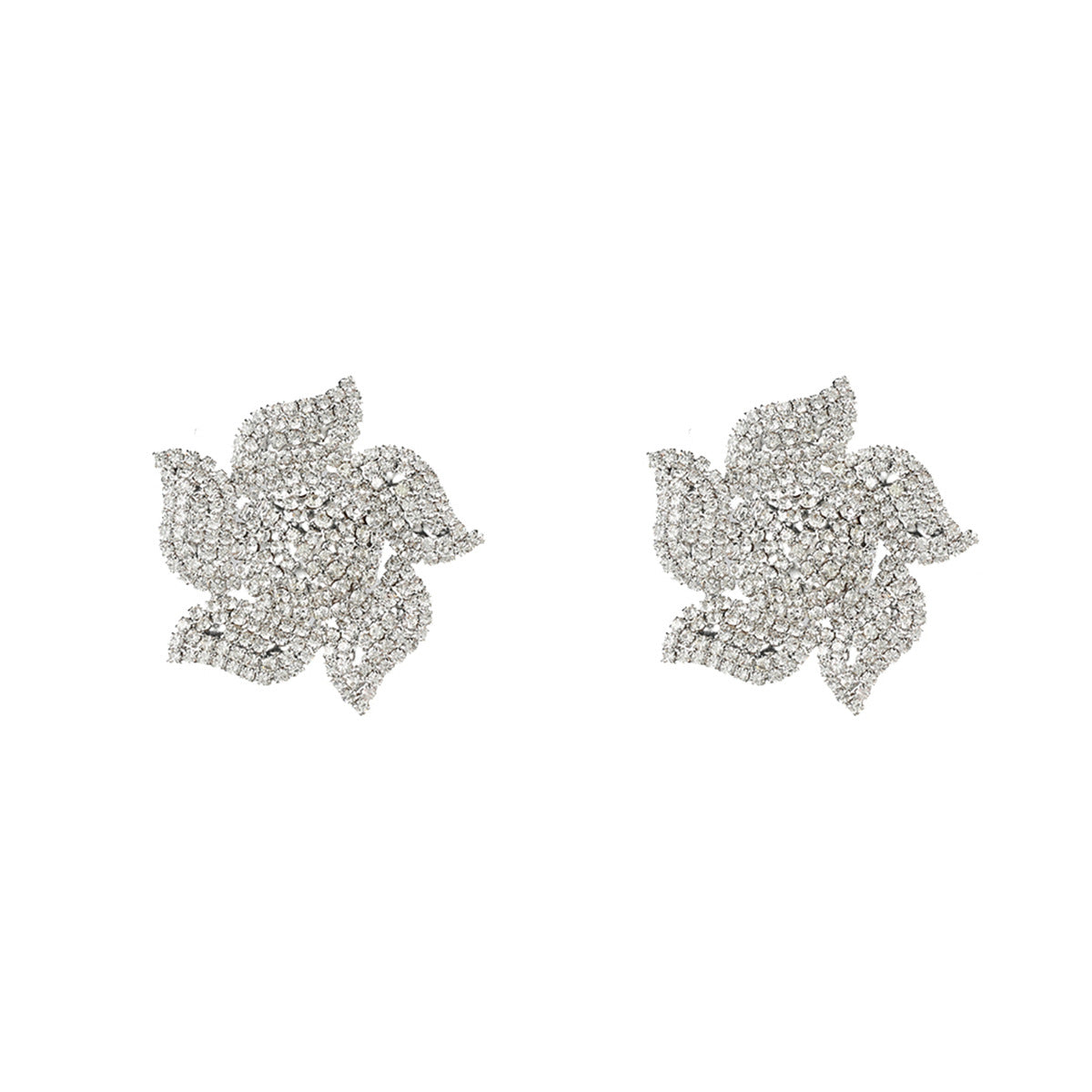 Kaze Bold Floral Alloy Statement Earrings | Oversized Flower Earrings in Gold &amp; Silver Silver