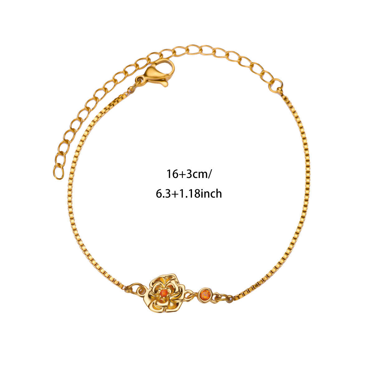 Kaze 18K Gold Birth Month Flower Bracelet | Personalised Floral Bracelet in All 12 Months