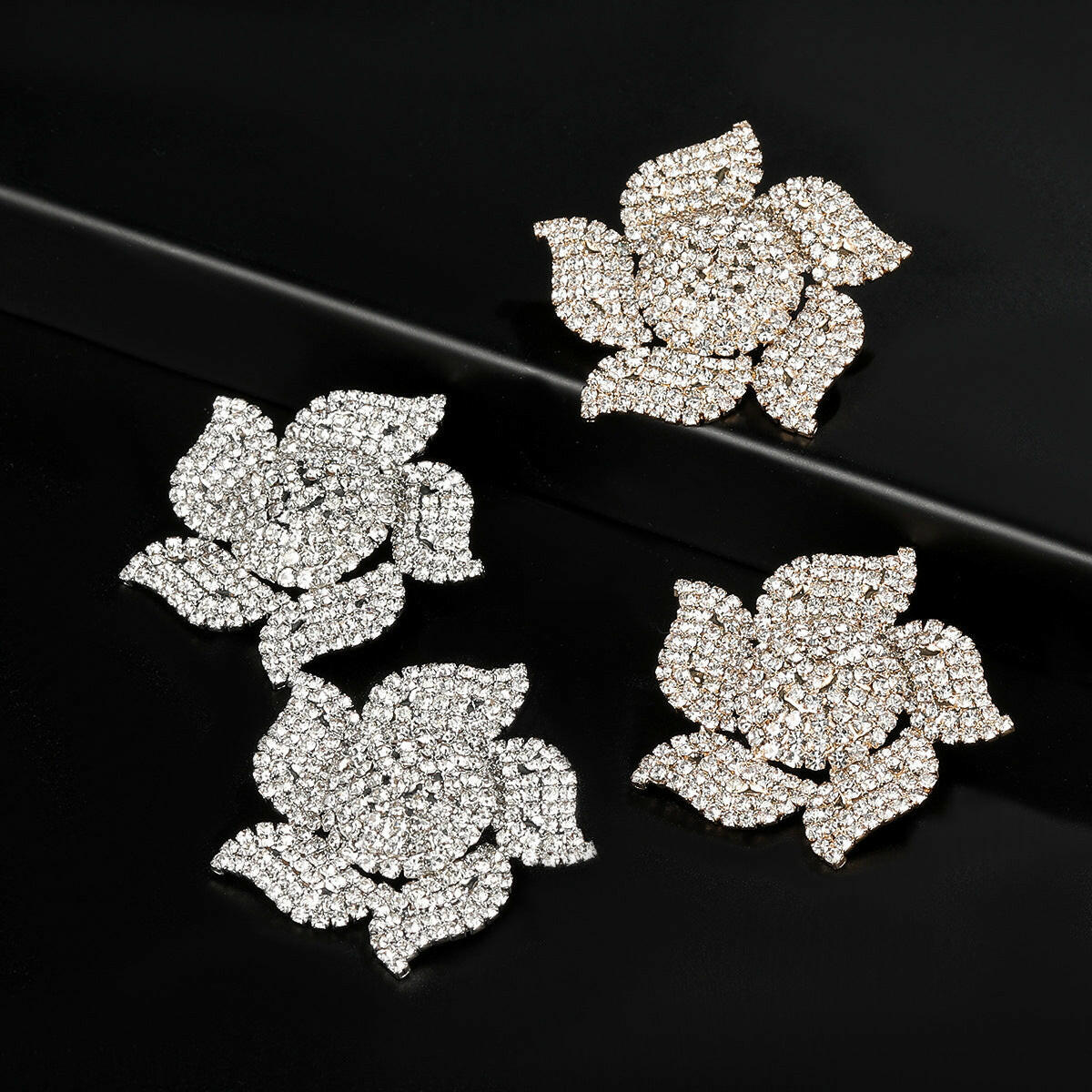 Kaze Bold Floral Alloy Statement Earrings | Oversized Flower Earrings in Gold &amp; Silver