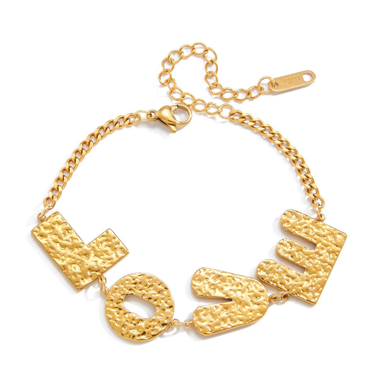 Kaze Letter Design Titanium Bracelet | 18K Gold-Plated Personalised Bracelet