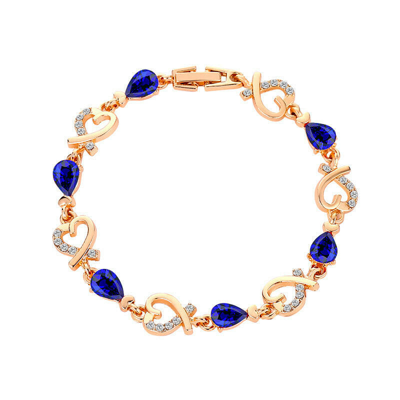 Kaze Hollow Love Rhinestone Heart Bracelet | Copper Adjustable Romantic Bracelet in 6 Styles Style4