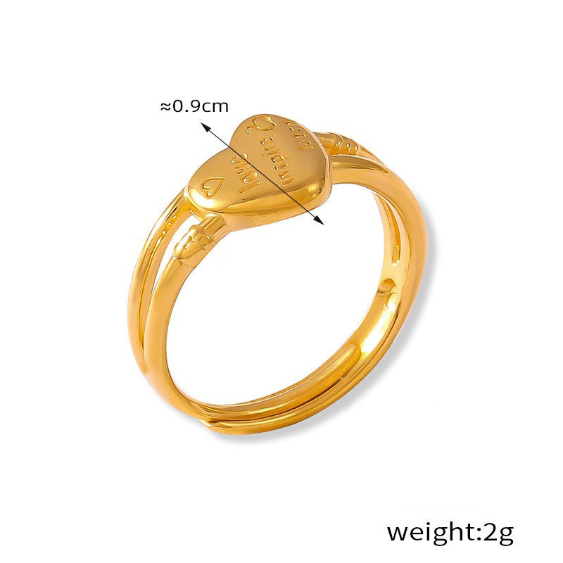 Kaze Simple Geometric Versatile Ring | 18K Gold PVD Stainless Steel Ring in 10 Styles Gold Adjustable