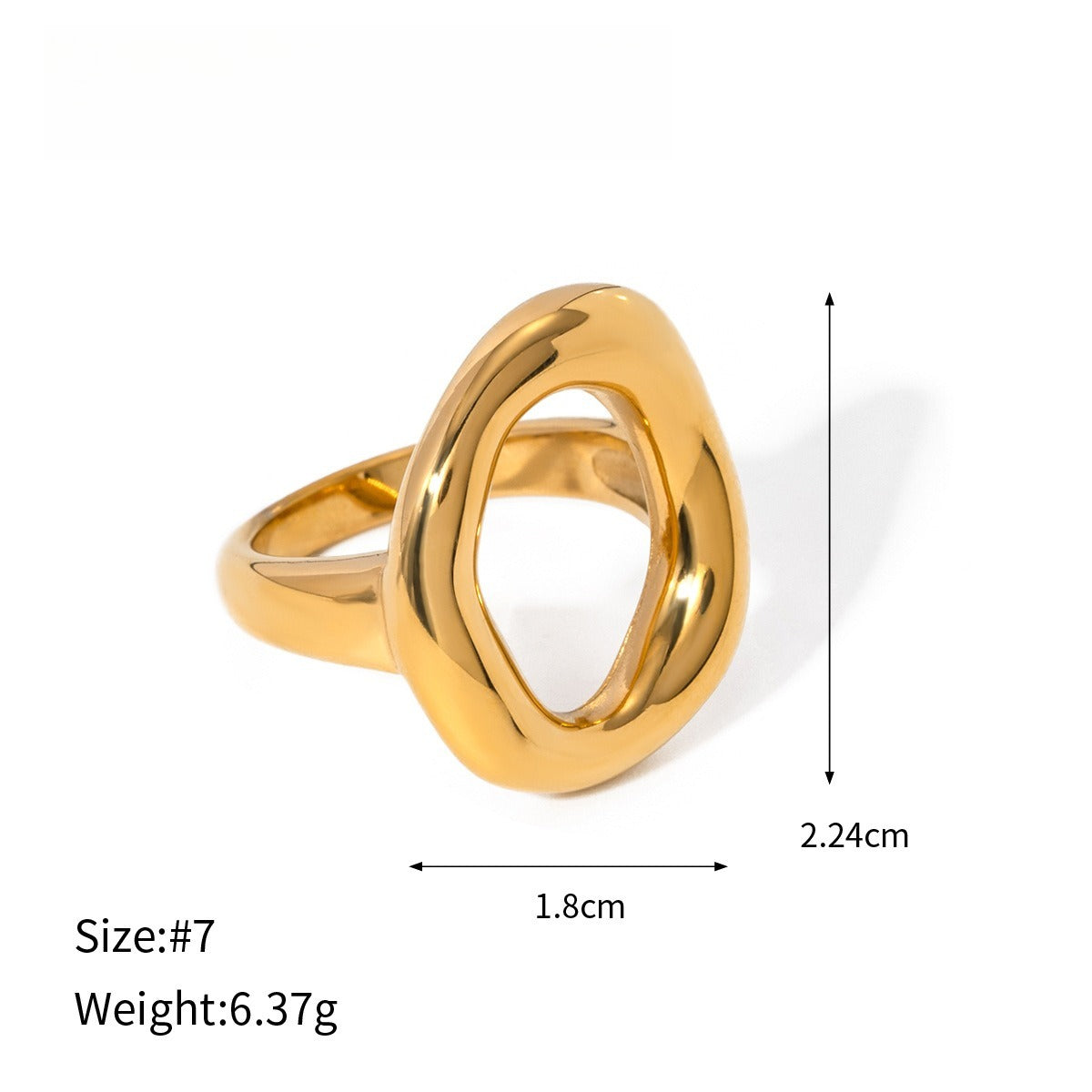 Kaze 18K Gold Titanium Necklace, Ring and Earring Collection | Complete 5-Piece Luxury Jewellery Set 18K Gold Ring 7US
