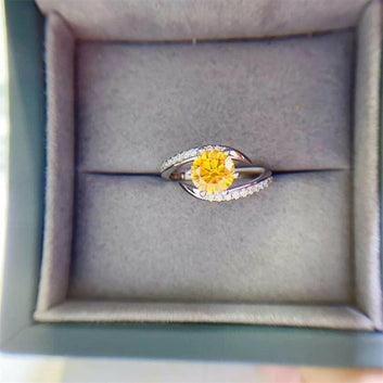 Kaze Yellow Moissanite Statement Ring | D-Color VVS1 Luxury Ring Sizes 9–20