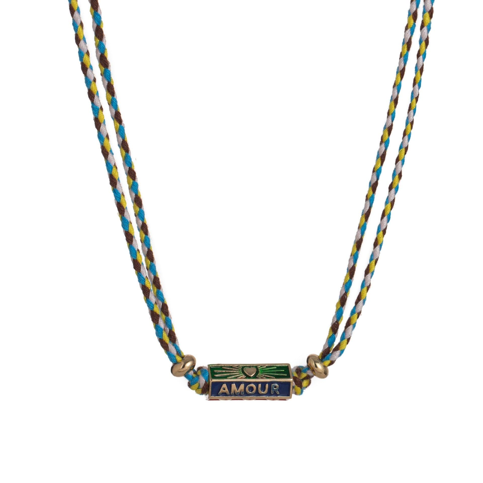 Kaze Bohemian Colourful LOVE Pendant Necklace and Bracelet Set | Titanium Steel Boho Set in 4 Colours