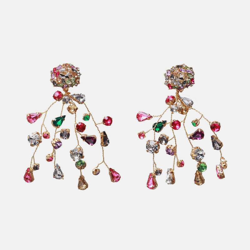 Kaze Rhinestone Flower Earrings | Colourful Floral Crystal Stud Earrings