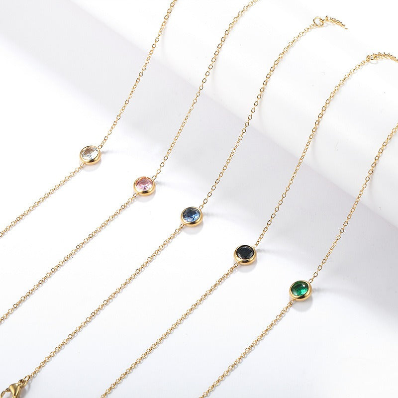 Kaze Multicoloured Zircon Bracelet | 18K Gold Titanium Steel Gemstone Bracelet
