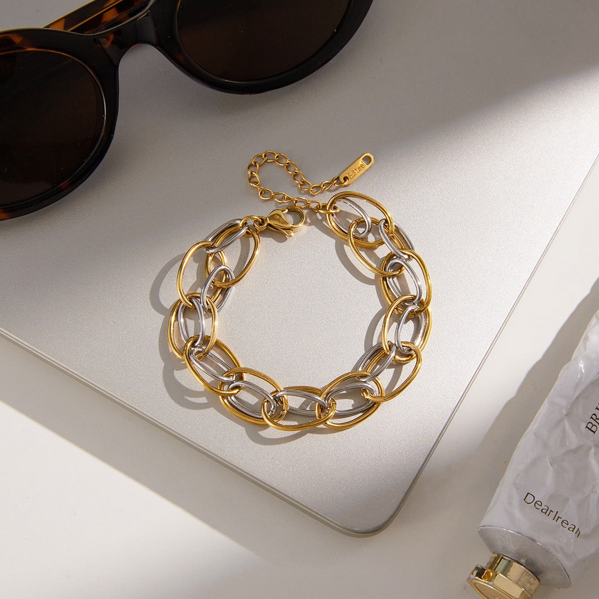 Kaze 18K Gold-Plated Lightweight Two-Tone Titanium Steel Bracelet | S925 Silver Bracelet in 3 Styles