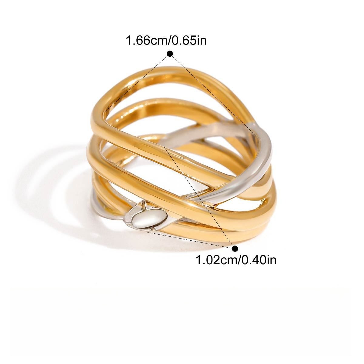 Kaze 18K Gold Snake Ring in Titanium Steel | Serpent Ring in Ring A, B &amp; C Sizes 6–8 US Ring B