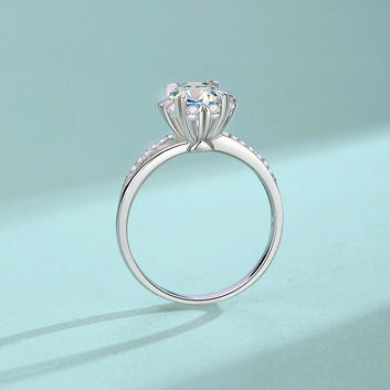 Kaze S925 Snowflake Moissanite Ring | D-Color Sterling Silver Snowflake Ring Sizes 5–9 US