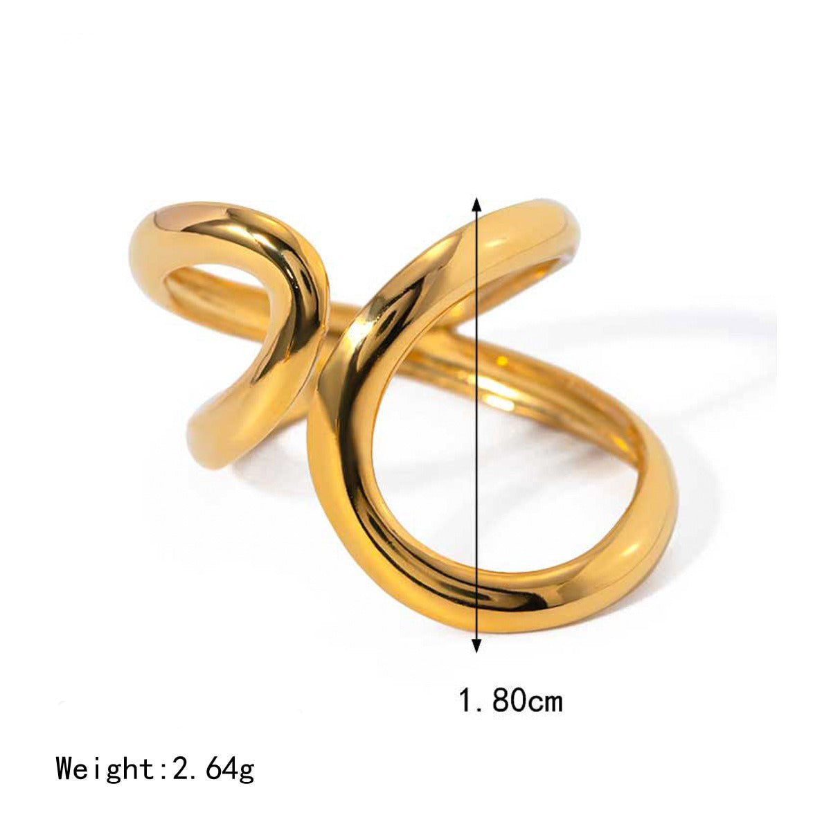 Kaze Luxury Modern Geometric Ring Collection | 18K Gold Ring in 9 Distinct Styles Style F-11