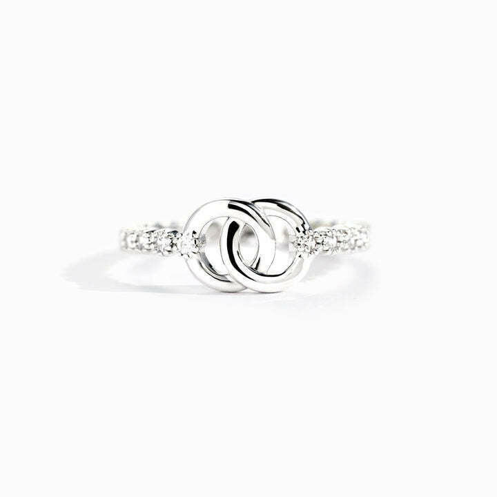 Kaze Double-Loop Geometric Platinum Ring | Adjustable Sculptural Silver Ring