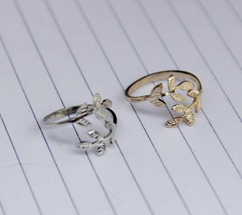 Kaze Adjustable Leaf Ring Set | Nature-Inspired Rings in Black, Gold &amp; Silver
