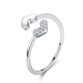 Kaze Adjustable Heart Ring | 925 Sterling Silver with Sparkling Detail 925silver adjustable