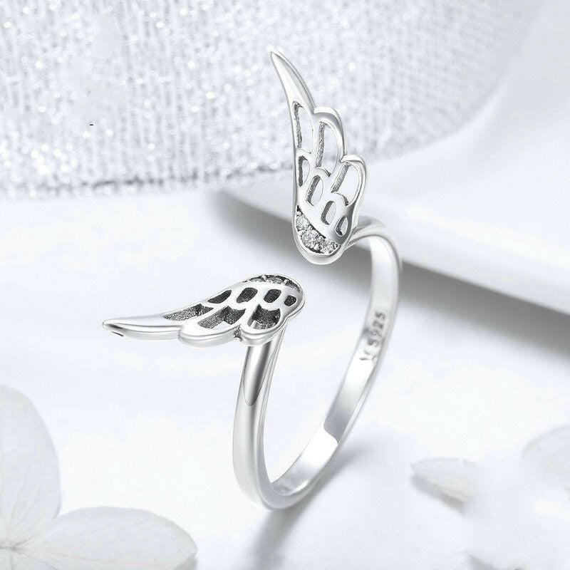 Kaze Wings of Grace Ring | Adjustable Sterling Silver Wing Ring