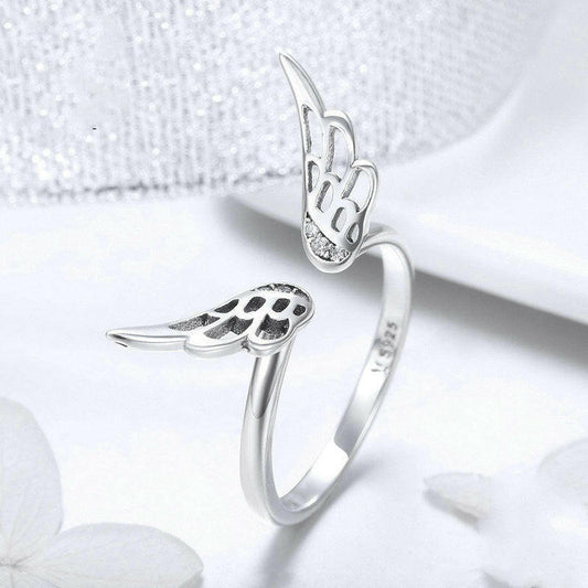 Kaze Wings of Grace Ring | Adjustable Sterling Silver Wing Ring