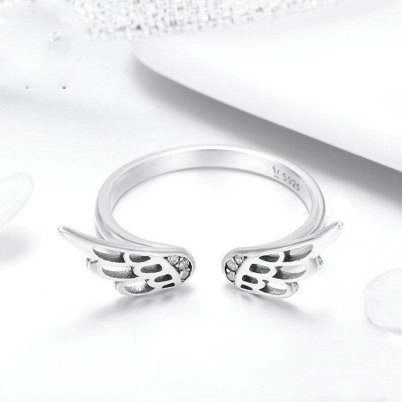 Kaze Wings of Grace Ring | Adjustable Sterling Silver Wing Ring
