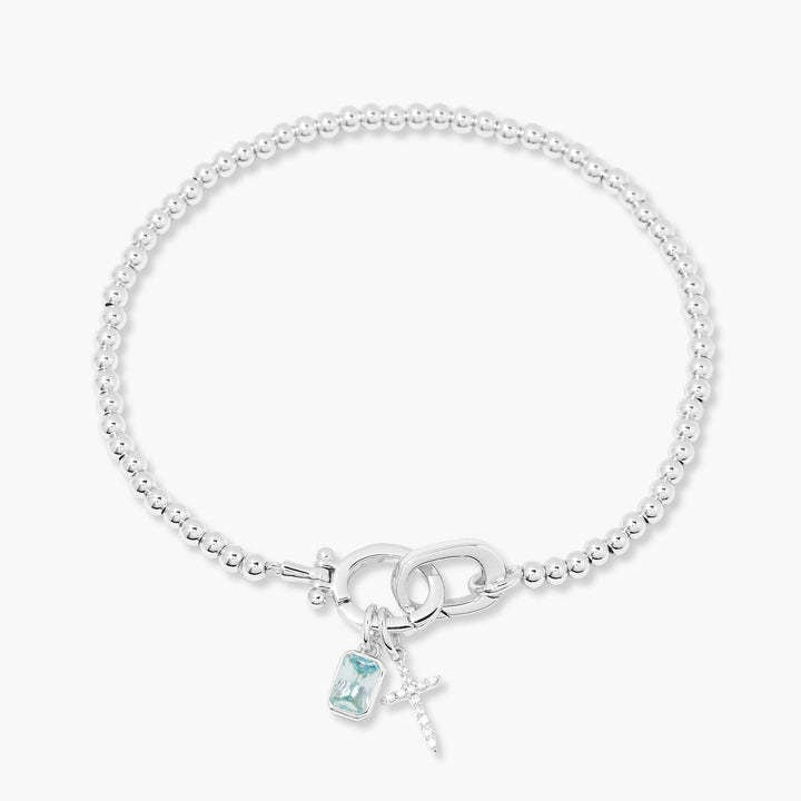 Kaze Moonstone Heart Knot Birthstone Bracelet | 18K Gold Personalised Bracelet
