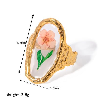Kaze 18K Gold Ocean-Themed Inlaid Pearl Jewellery Set | 14-Piece Coastal Jewellery Collection Style L-Ring-020