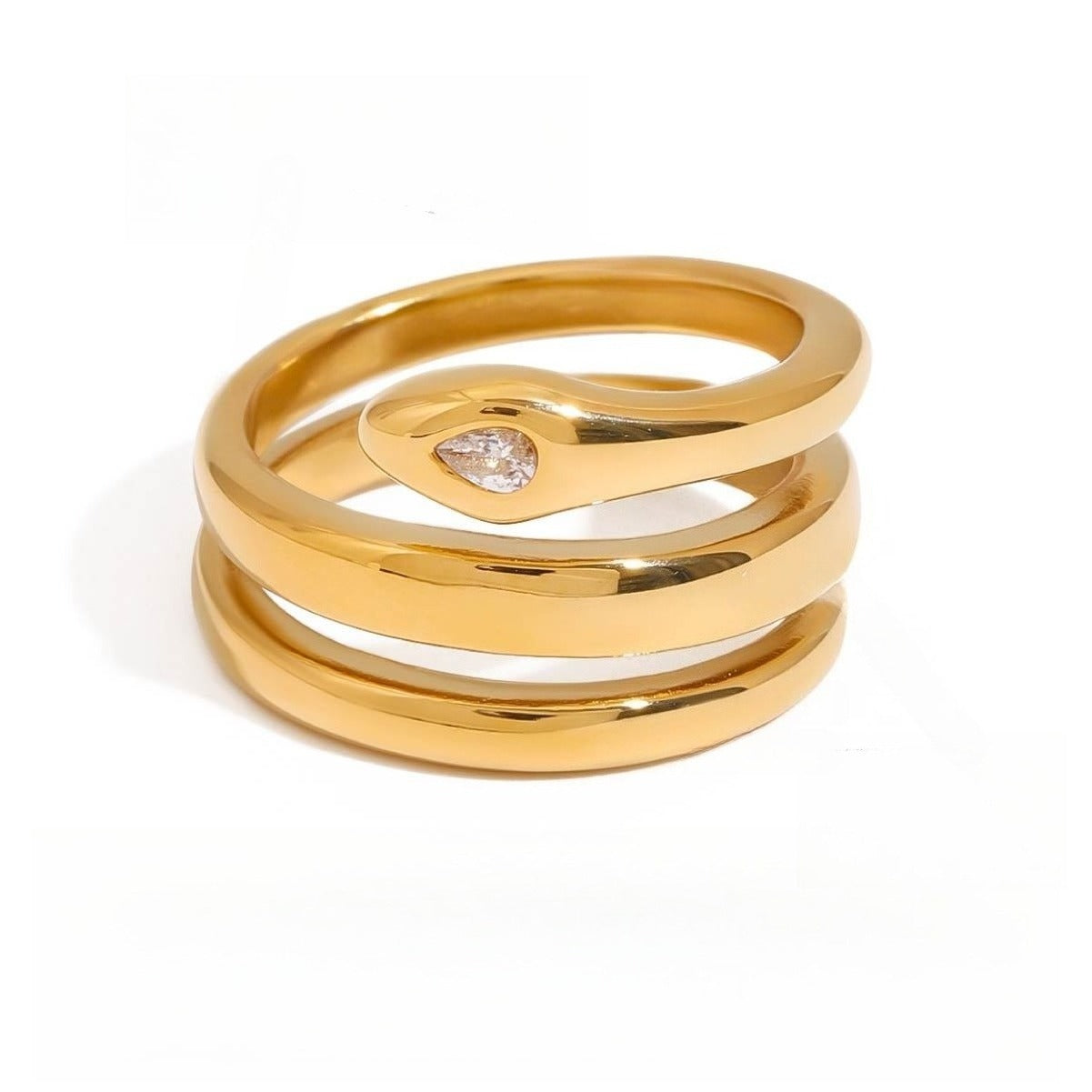 Kaze Luxury Snake Ring Collection | Titanium Steel Serpent Ring in 15 Styles &amp; 3 Sizes 7US Ring A