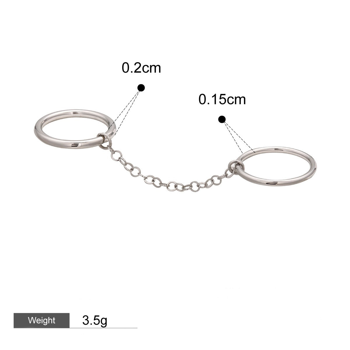 Kaze Double Ring Chain Design Titanium Ring | Modern Minimalist Linked Ring