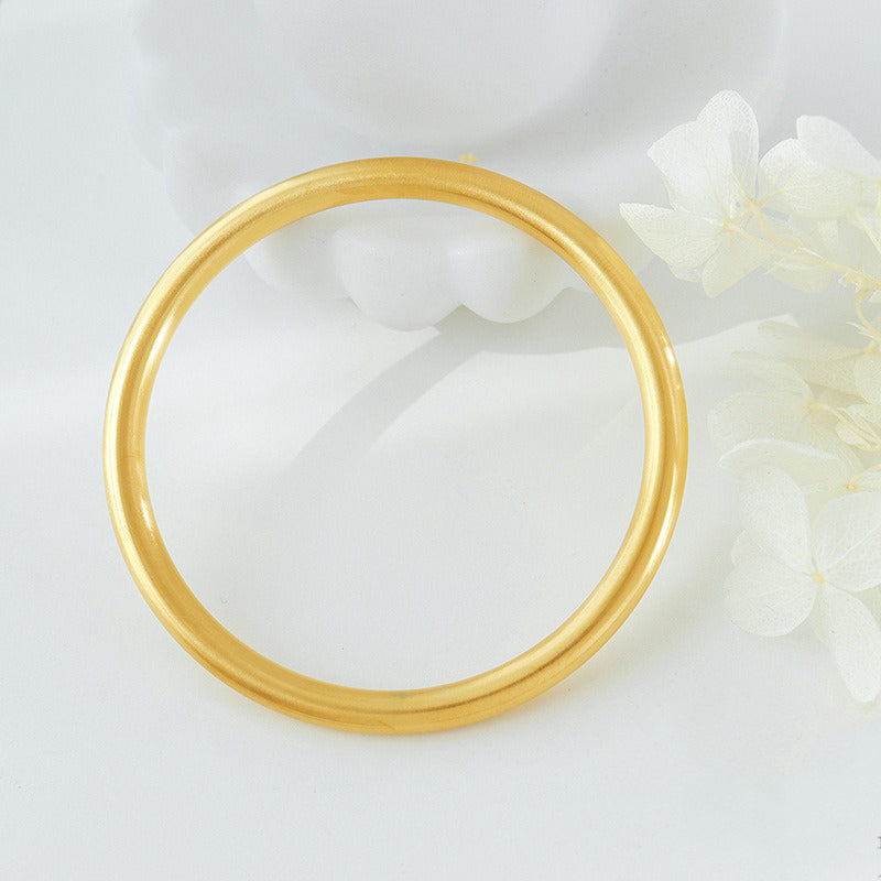 Kaze Classic Plain Ring Bracelet | 18K Gold Minimalist Adjustable Bracelet