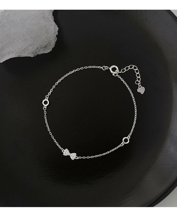 Kaze S925 Sterling Silver Bow Bracelet | Elegant Adjustable Silver Bracelet for Women 925Silver Bow
