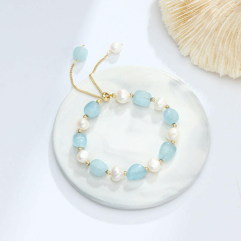 Kaze Korean-Style Crystal Slider Bracelet | Natural Pearl Adjustable Bracelet in 11 Styles 11 Style