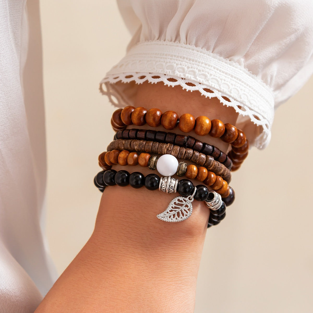 Kaze Retro Ethnic Bull Head Turquoise Beaded Bracelet | S925 Silver Artisan Ethnic Bracelet in 9 Colours