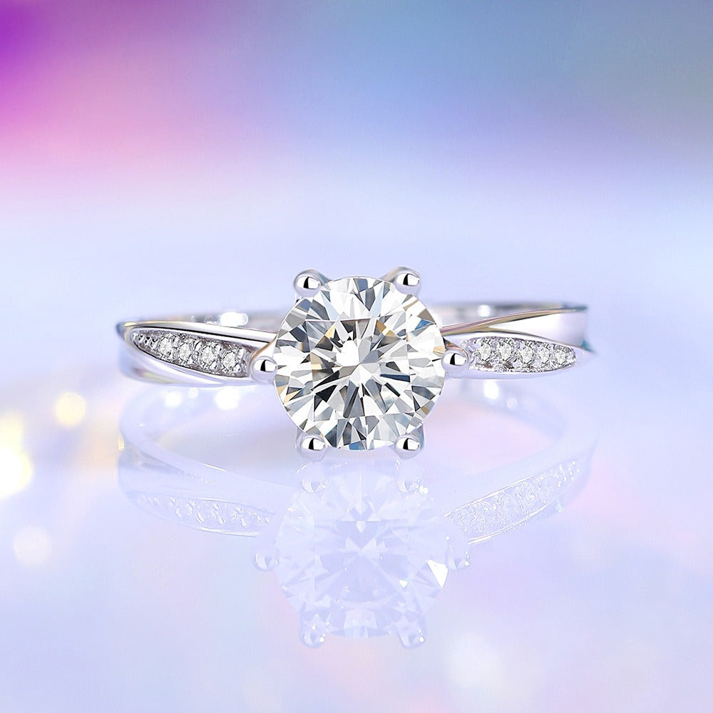 Kaze S925 High-End Minimalist Zirconia Pavé Ring | Sterling Silver Marquise-Cut Ring Sizes 5–9 US