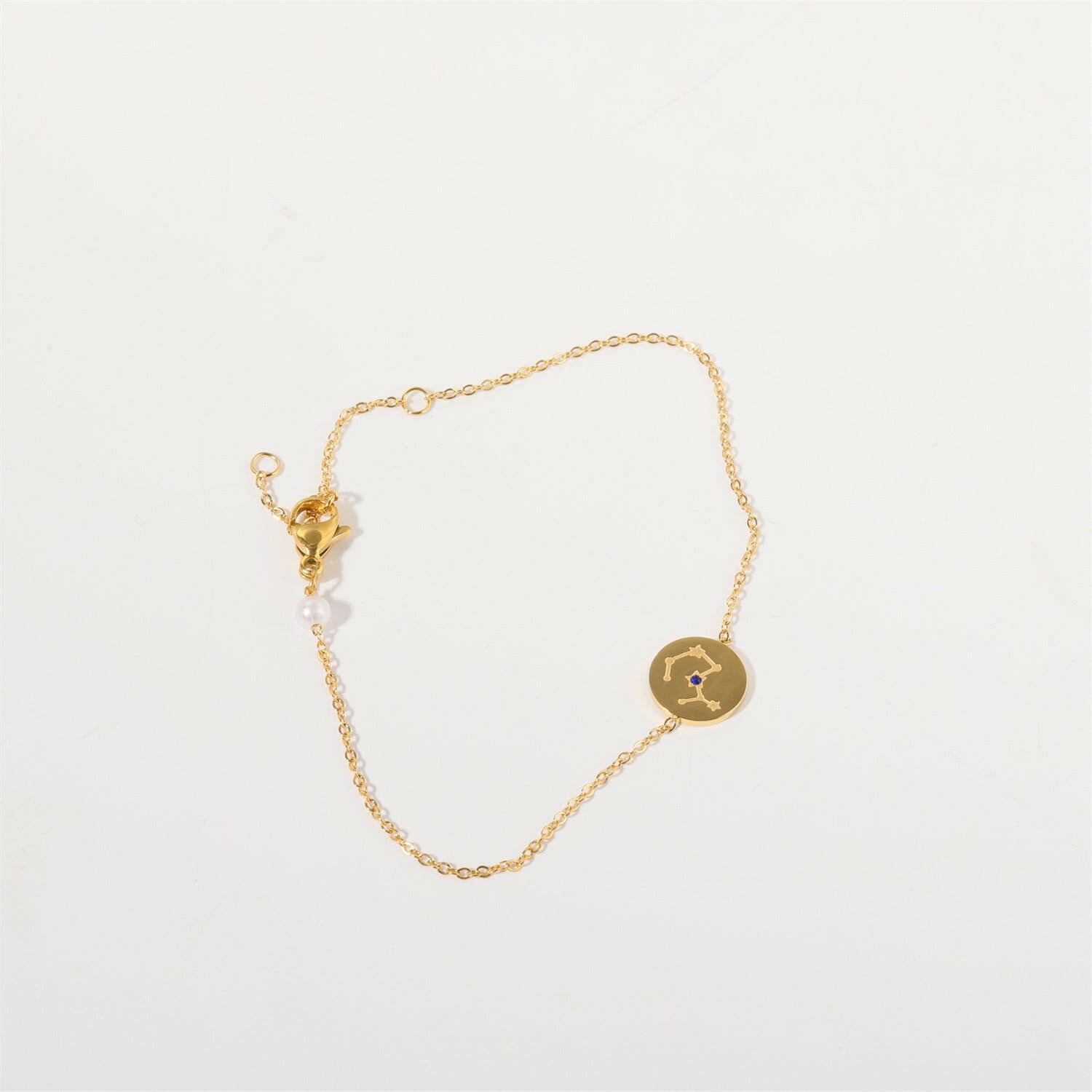 Kaze Inlaid Zircon Zodiac Bracelet | Adjustable Stainless Steel Constellation Bracelet Sagittarius