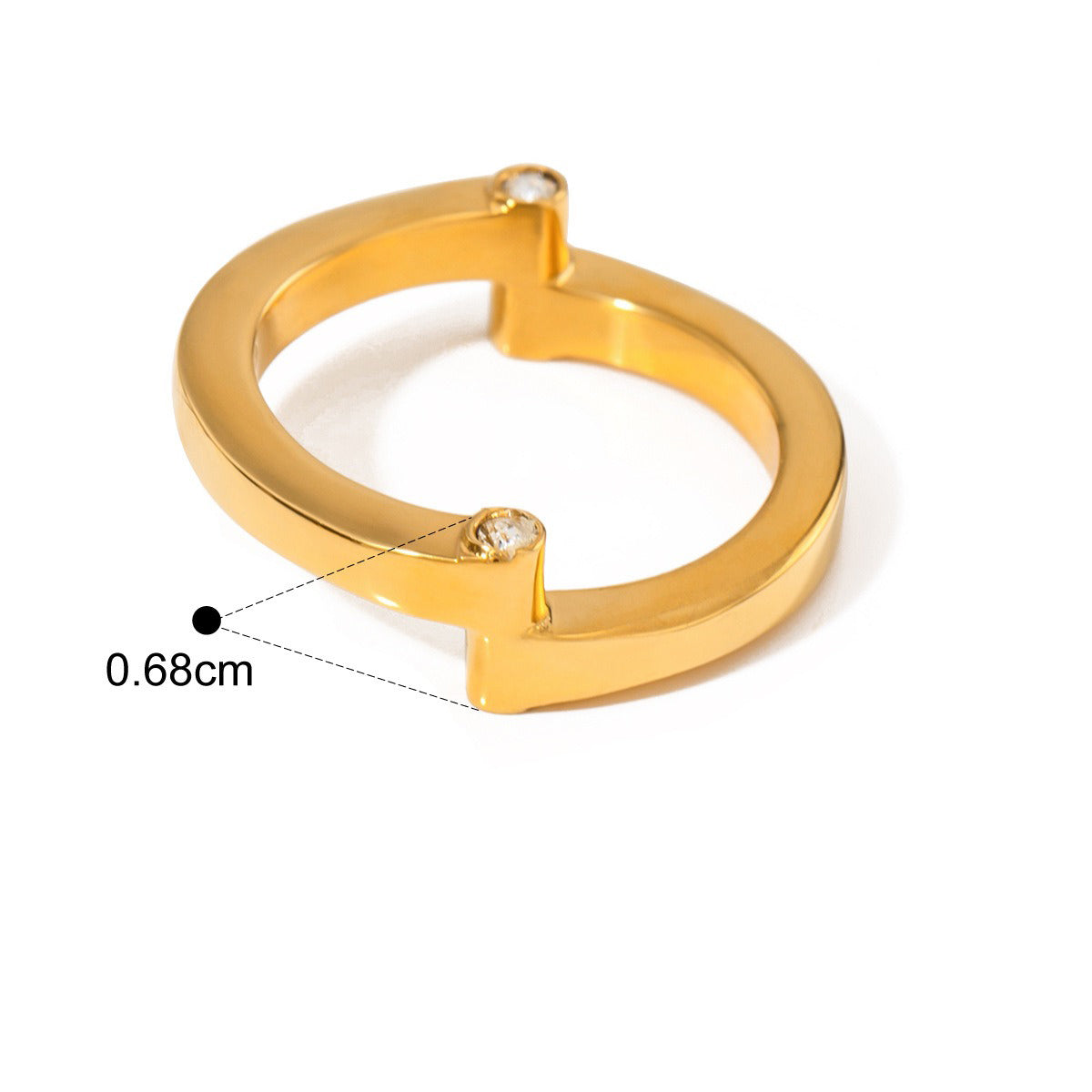 Kaze Stylish Asymmetrical Diamond Ring | 18K Gold Statement Ring Size 7