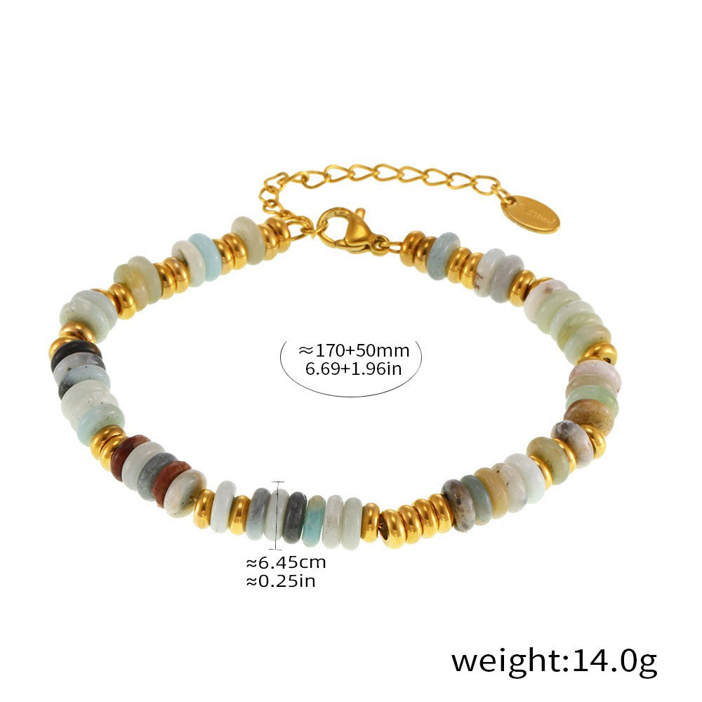 Kaze Round Beads Gemstone Bracelet | 18K Gold Abacus Bead Bracelet in 5 Style Variants Style C