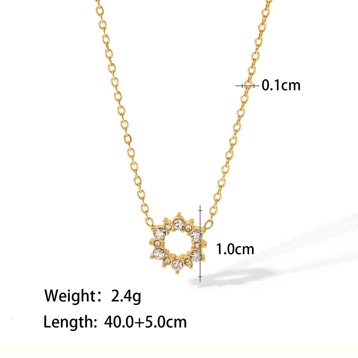 Kaze 18K Gold Geometric Hollow Pearl Earrings, Bracelet and Necklace Set | 7-Piece Contemporary Pearl Jewellery Style F-Necklace-95