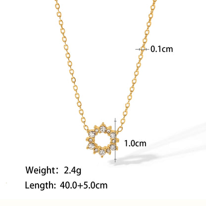 Kaze 18K Gold Geometric Hollow Pearl Earrings, Bracelet and Necklace Set | 7-Piece Contemporary Pearl Jewellery Style F-Necklace-95