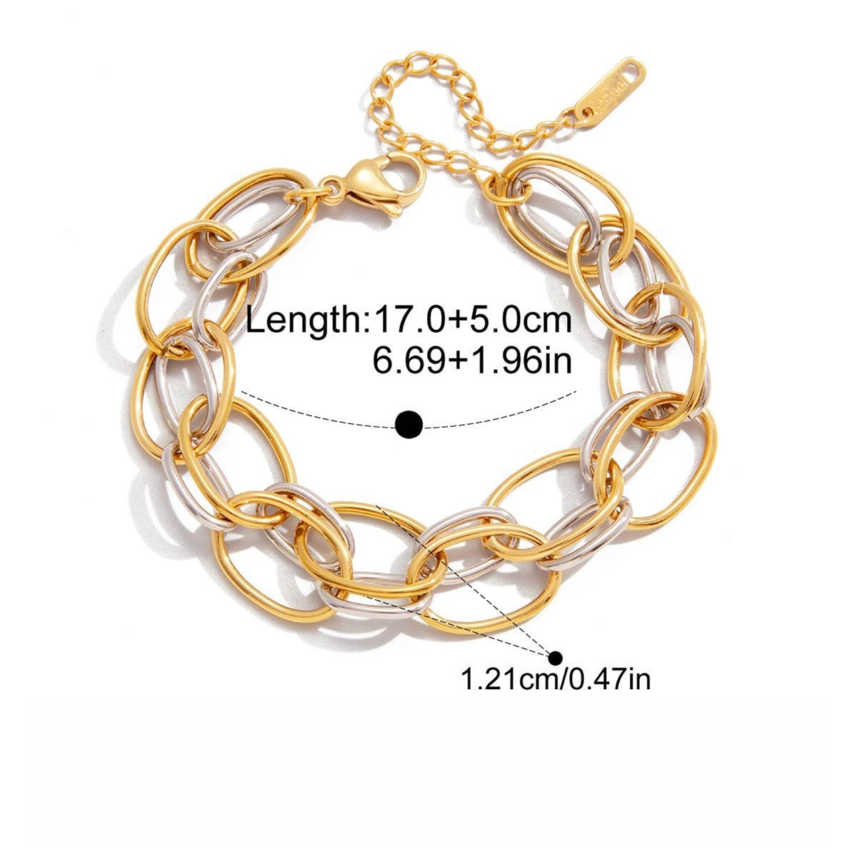 Kaze 18K Gold-Plated Lightweight Two-Tone Titanium Steel Bracelet | S925 Silver Bracelet in 3 Styles Bracelet A