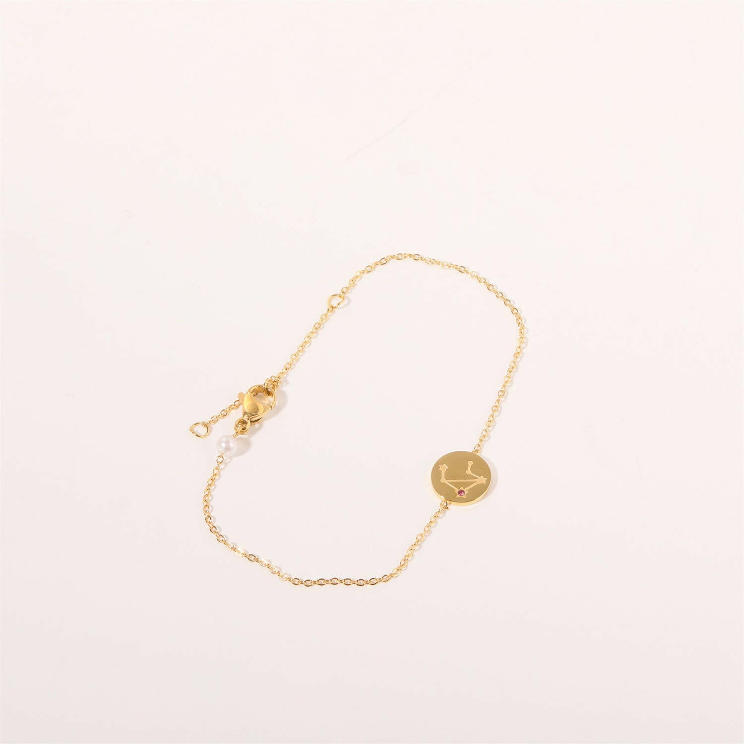 Kaze Inlaid Zircon Zodiac Bracelet | Adjustable Stainless Steel Constellation Bracelet Libra