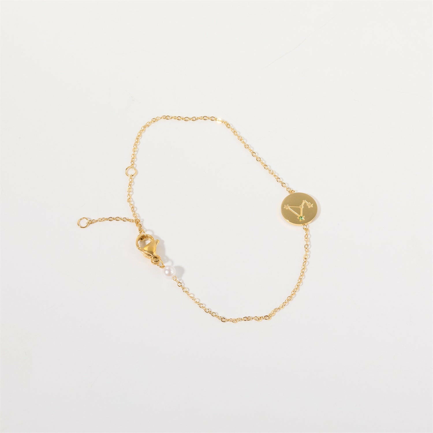 Kaze Inlaid Zircon Zodiac Bracelet | Adjustable Stainless Steel Constellation Bracelet Leo