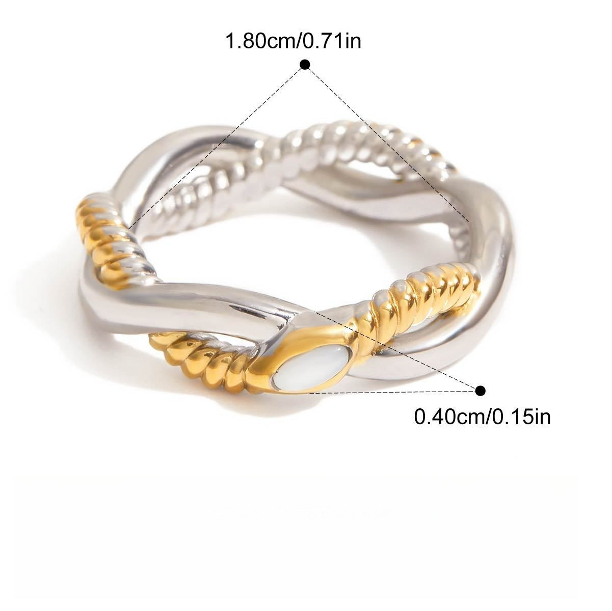 Kaze 18K Gold Snake Ring in Titanium Steel | Serpent Ring in Ring A, B &amp; C Sizes 6–8 US