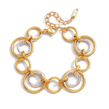 Kaze Two-Tone Multi-Strand Bracelet | 18K Gold &amp; S925 Silver Contrast Bracelet