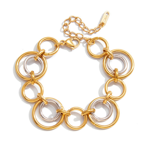 Kaze Two-Tone Multi-Strand Bracelet | 18K Gold &amp; S925 Silver Contrast Bracelet