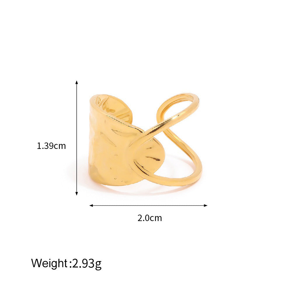Kaze Fashion Irregular Shape Light Luxury Ring | 18K Gold Bold Ring in 7 Style Variants Style B-99 Adjustable