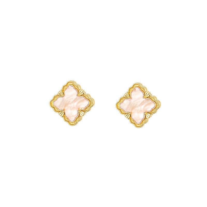 Kaze Four-Leaf Clover Jewellery Set | 18K Gold Necklace, Bracelet, Earrings &amp; Ring Ear