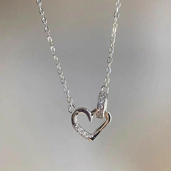 Silver Diamond Love Necklace for Women S925 Silver Necklace 925 Silver