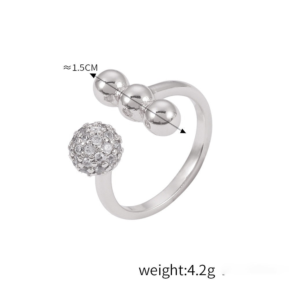 Kaze Diamond-Studded Light Luxury Style Ring | 18K Gold Pin, Ring &amp; Ball Design in 9 Variants