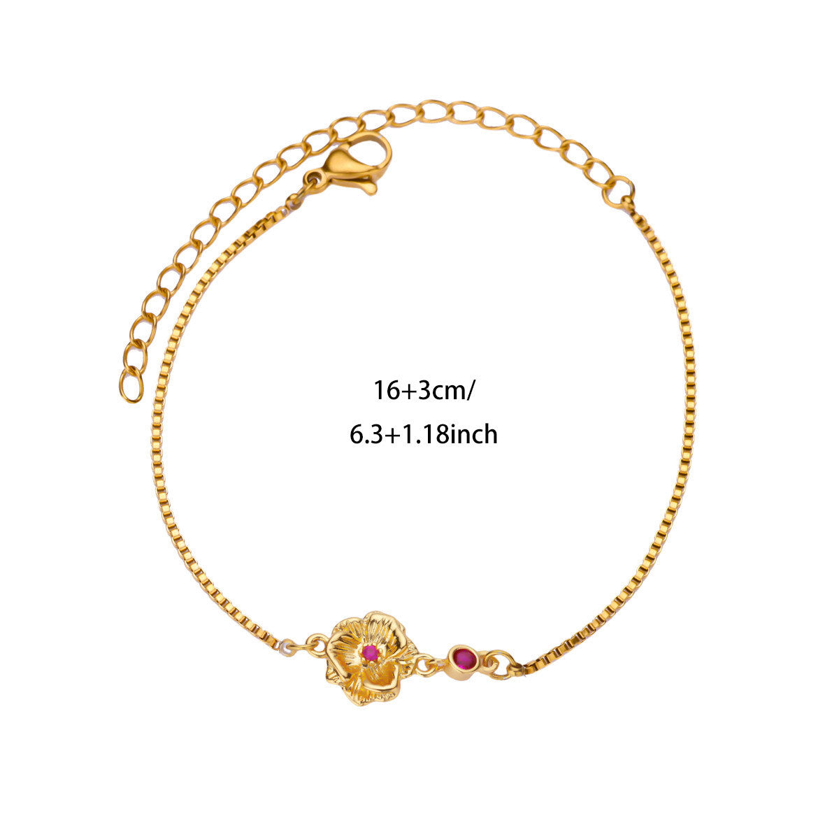 Kaze 18K Gold Birth Month Flower Bracelet | Personalised Floral Bracelet in All 12 Months